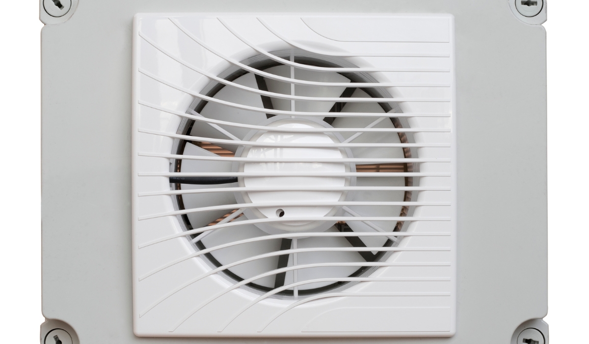 An exhaust fan can help control humidity in an RV's bathroom