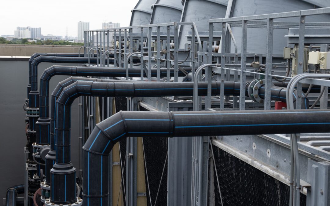 View of the outside of a commercial heating and cooling unit